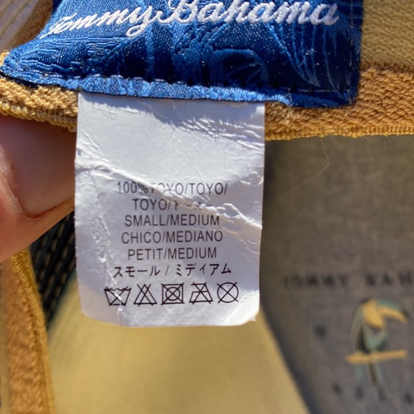Tommy Bahama  continental ToYo(straw) fedora Hat. Cream with blue ribbon. S/M - Picture 5 of 5